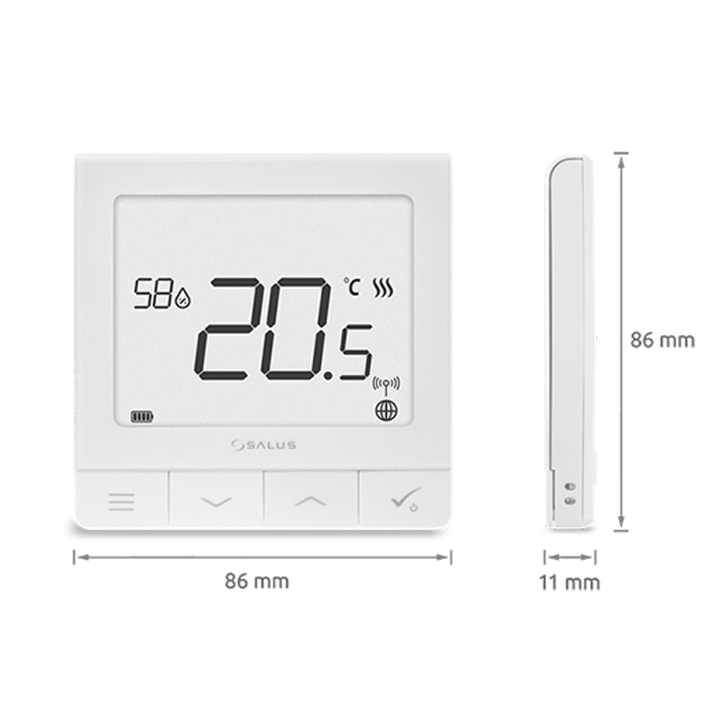Salus SQ610RF slimme kamerthermostaat 86x86mm app-bediening via Salus Smart Home gateway - afbeelding 2