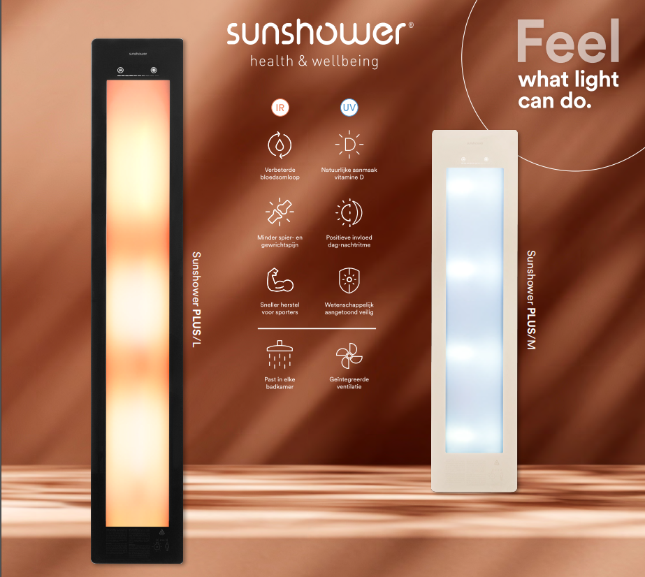 Sunshower PLUS/L inbouw wellness systeem tegen muur of in hoek badkamer infrarood en UV - afbeelding 5