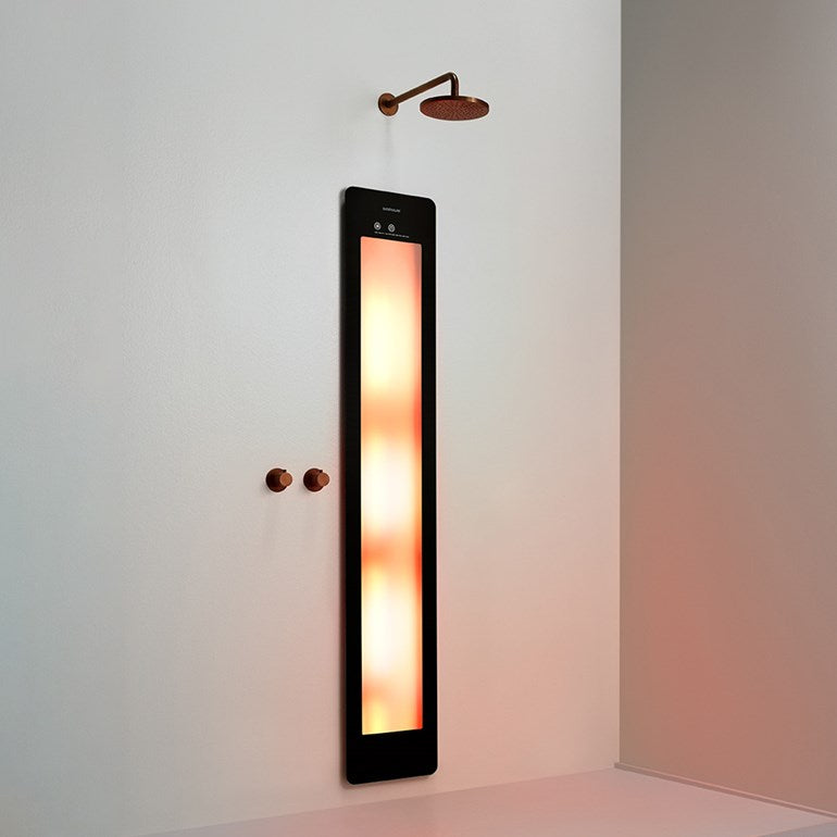 Sunshower PLUS/L glasplaat detail 33x185cm wit zwart grijs voor moderne badkamer - afbeelding 6